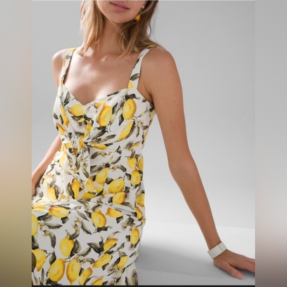 White House Black Market Dresses & Skirts - New White House Black Market Womens Midi Lemon Dress Size 00 Sleeveless